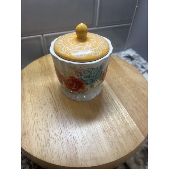 Pioneer Woman Blossom Jubilee “Spoon Full Of Sugar “ Sugar Bowl - Picture 2 of 8